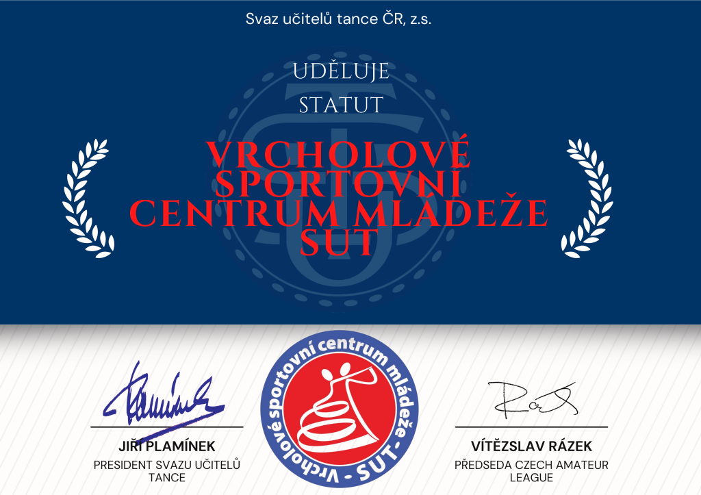 Certifika´t vrcholove´ sportovni´ centrum mla´dezˇe SUT